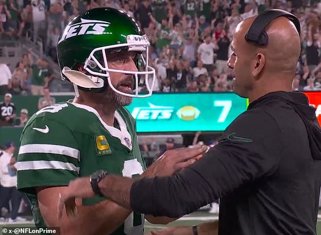 Rodgers gave Saleh a slight push and stared at him for a couple of seconds, then said the moment 