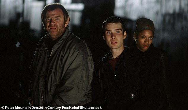 The films take place 28 days, weeks and years after the outbreak of a deadly virus in London, which turns people into brain-dead killers (L-R: Brendan Gleeson, Cillian and Naomie Harris)