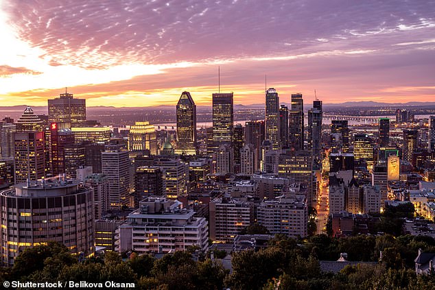 Arriving in Montreal (pictured), Annabelle admires the panorama 