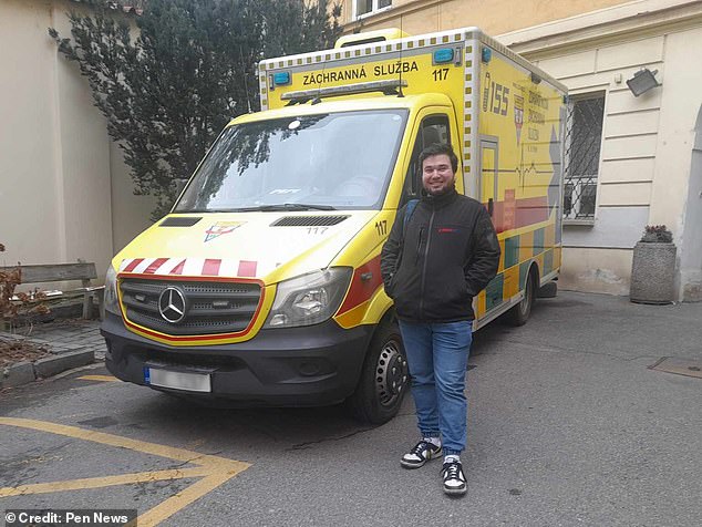 The 22-year-old from Prague, Czech Republic, says he identifies as non-binary and an ambulance driver.