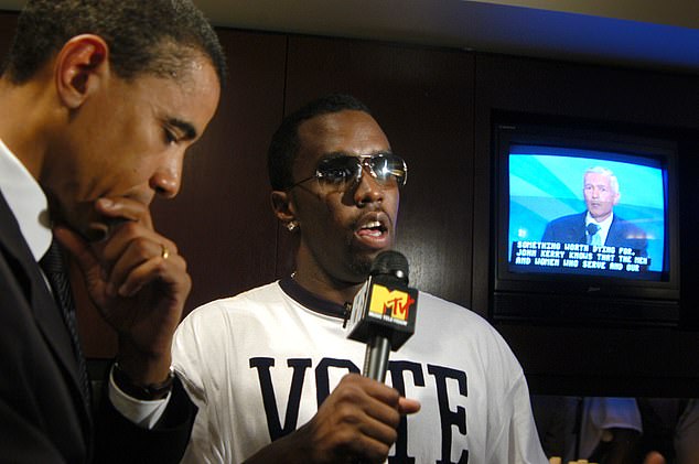 During his MTV interview with Diddy, Obama praised 'Puff Daddy for all the work he's been doing' to get people out to vote ahead of the 2004 presidential election.