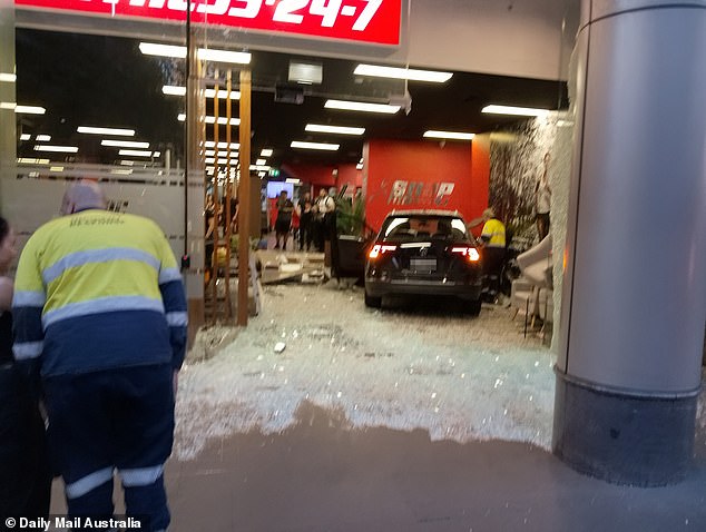 Emergency crews were called to Snap Fitness on Clarence St at around 5.30pm after the car swerved through an intersection and crashed into the packed gym.