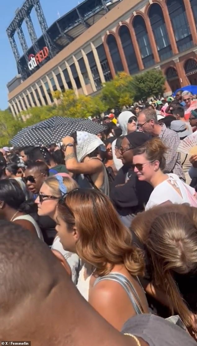 The festival struggled to accommodate the huge crowds, with ticket holders angry after being forced to wait in line for hours in the heat and struggle to find shade or water.