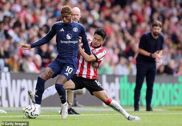 The United winger opened his Premier League account in his side's recent 3-0 win over Southampton.