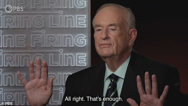 At one point in the interview, O'Reilly is seen with both hands in the air saying: 