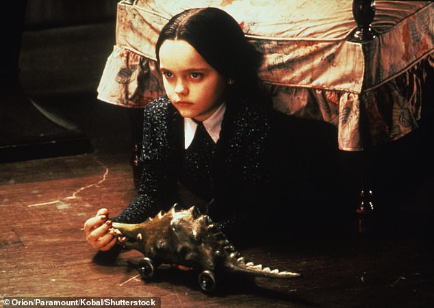 She then starred in Casper and Now and Then in 1995, which cemented her status as a child star; pictured in 1991 in The Addams Family.