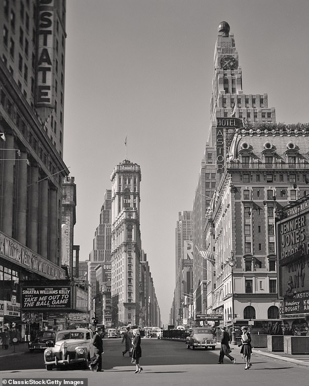 Luis was taken to live with a family on the East Coast, but because he was a small child, he was never told why he had been kidnapped from the park that day. Pictured here is Times Square in the 1950s.