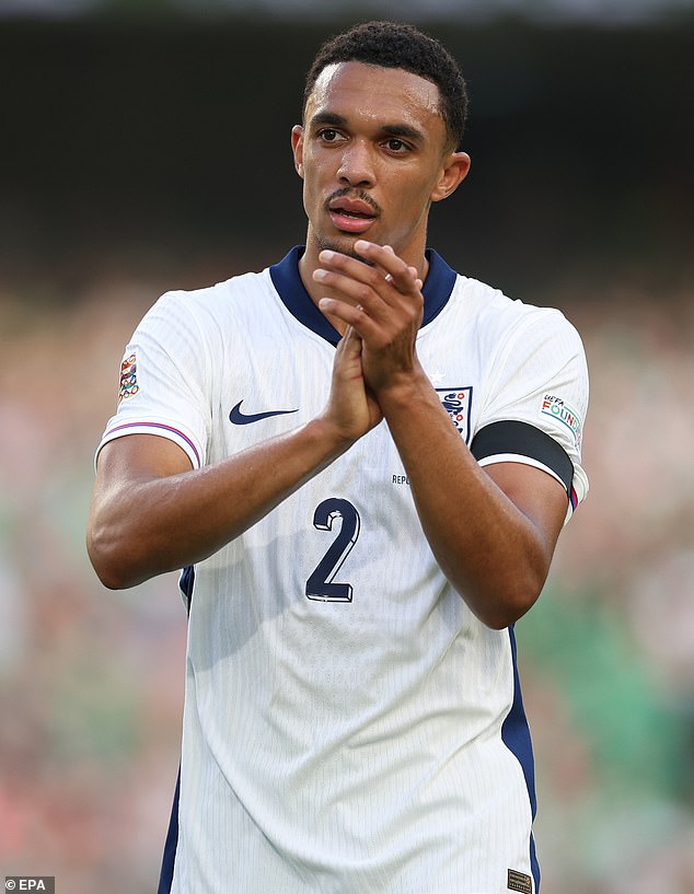 It was recently claimed that she split from Trent Alexander-Arnold after dating for five months, according to a news report (Trent pictured this month in Dublin)