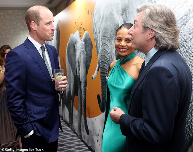 Ceawlin Thynn (right) speaks to Prince William (left) as his wife looks on. The Marquess bought Churchill's home from a multimillionaire divorcee whose grandfather, a Nazi supporter, was convicted at the Nuremberg trials.