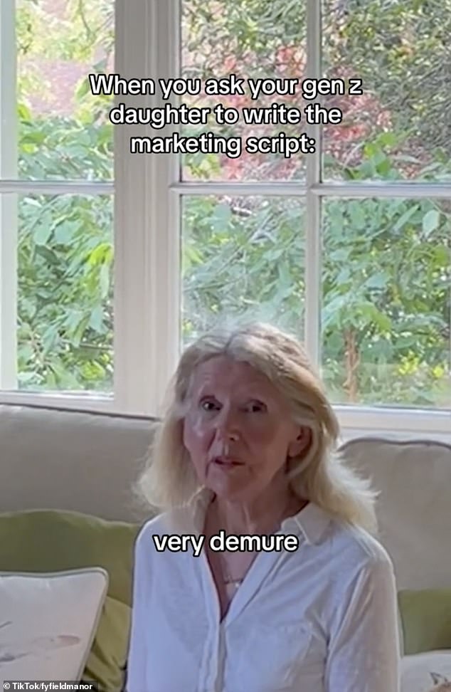 The trend of adopting Gen Z slang originated from a video promoting Fyfield Manor in Oxfordshire, featuring B&B owner Christine Brown (pictured).