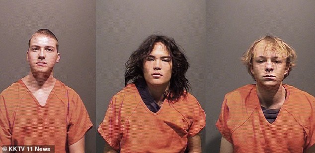 Nicholas Karol-Chik (left), Zachary Kwak (center) and Joseph Koenig (right) have been charged with instigating a rock-throwing spree in the Denver area that left 20-year-old Alexa Bartell dead.