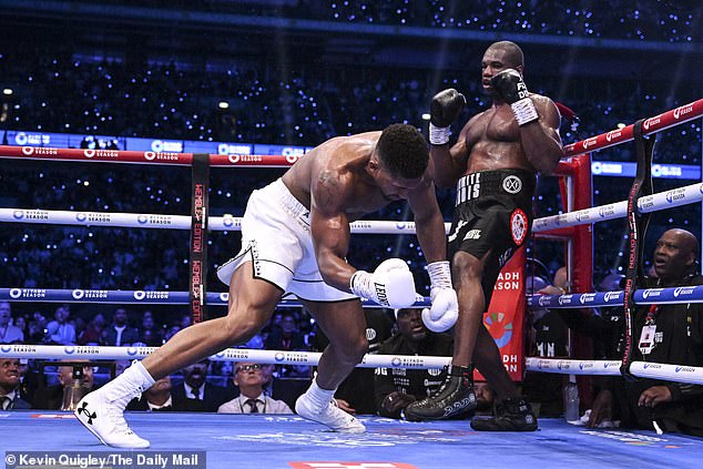 Joshua was on the canvas several times before the referee stopped the fight in the fifth round.