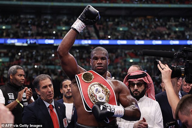 Dubois celebrated his IBF heavyweight title win in front of 96,000 fans at Wembley Stadium