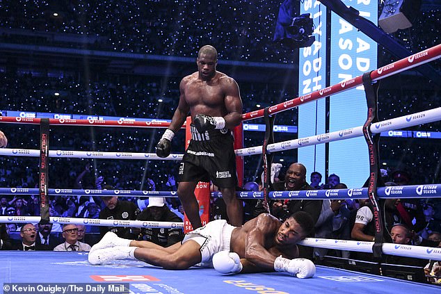 Wembley was left stunned when Joshua failed to recover from the brutal blow in the fifth round.