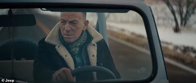 American singer and icon Bruce Springsteen stars in a Jeep Super Bowl ad