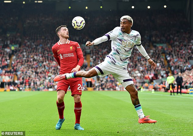 The happiest part of Julián Araujo's afternoon was when Liverpool's coaching staff decided Díaz had run enough and took him off.