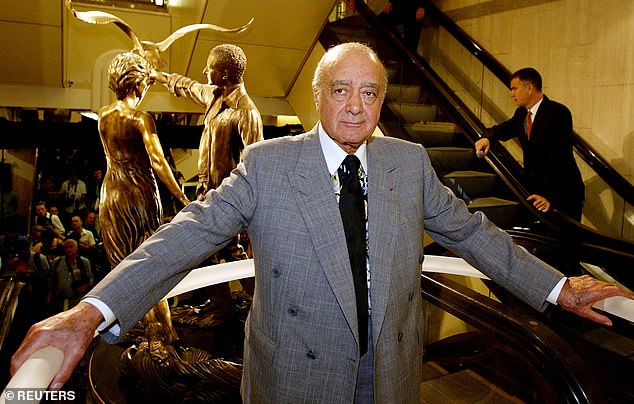 Al Fayed unveils a memorial to his son Dodi and Britain's Diana, Princess of Wales at Harrods, London, in 2005