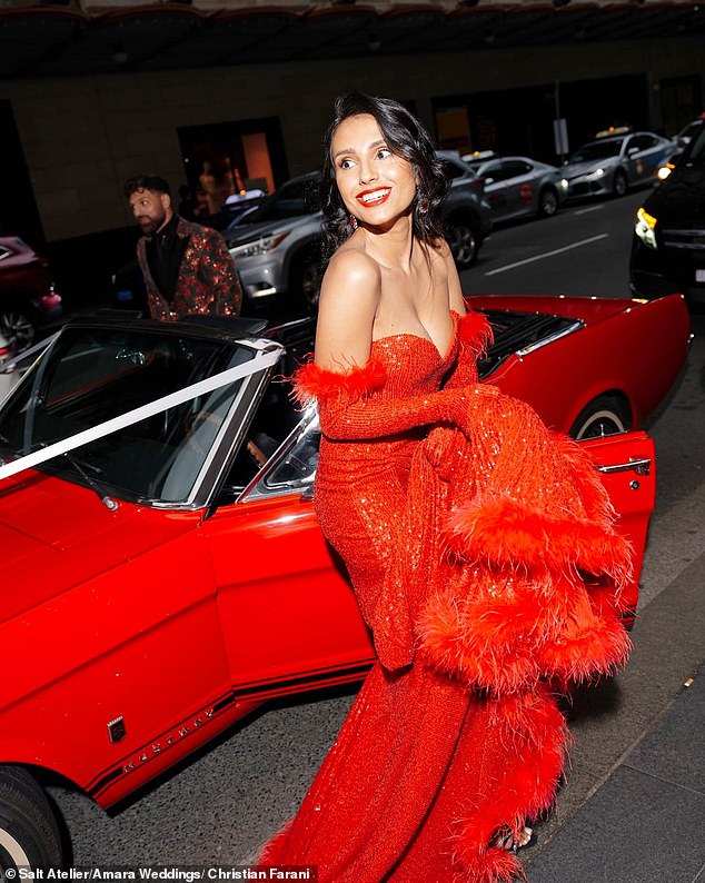 The wedding began late in the evening on December 31 at the State Theatre, a historic building that Ms Moussa (pictured) had always been in love with.