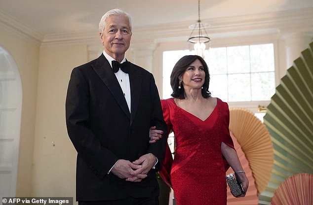 JP Morgan Chase CEO Jamie Dimon has reportedly kept in touch with Harris since the two had lunch earlier this year. His wife Judy (pictured) is a Harris supporter.