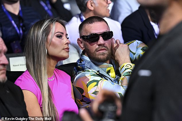 Irishman McGregor was sitting alongside his wife Dee Devlin in a crowd of 96,000 at Wembley.