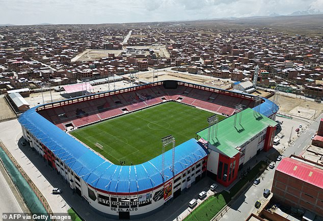 The Estadio Municipal de El Alto (above) is one of the highest professional stadiums in the world, standing at 13,615 feet (4,150 meters) above sea level.