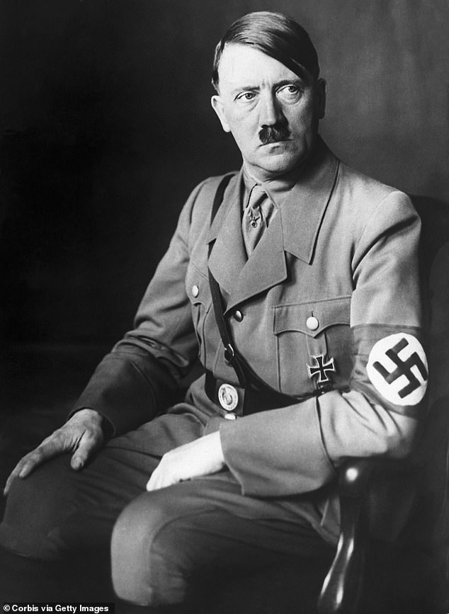 Hitler (pictured) became Germany's leader in 1933 and remained in office until his death by suicide in 1945.