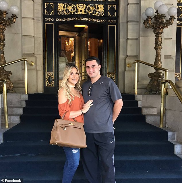 Michael Esposito, 35 (pictured right with his wife Danielle), owner of three LaRosa Grill franchises, was caught secretly filming Kelly Andrade, 28, naked.