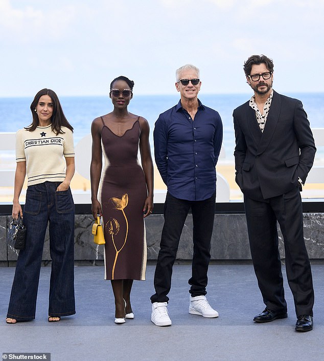 Lupita was then joined by other actors including Casa De Papel alum Alvaro Morte (right) as well as director Chris Sanders (center).