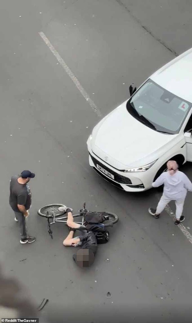 After grabbing him by the neck, he threw him to the ground in shocking scenes in Edinburgh.