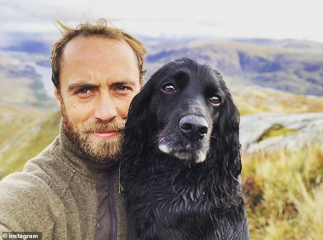 Pictured: James Middleton with his late dog Ella, about whom he has now written a book and named his dog food company after her.