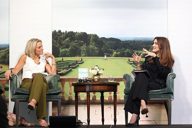 Rachel later joined Emily Maitlis, 54, on stage at the festival for a discussion in which the pair put on an animated display.