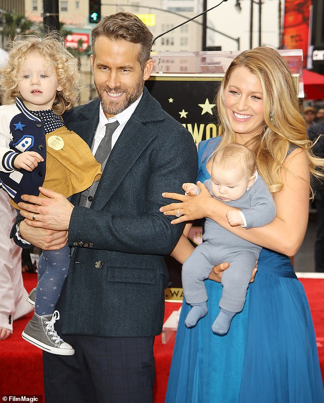 Reynolds and Lively are parents to three daughters, James, nine, Inez, seven, and Betty, four, as well as one-year-old son Olin; pictured in December 2016 in Hollywood.