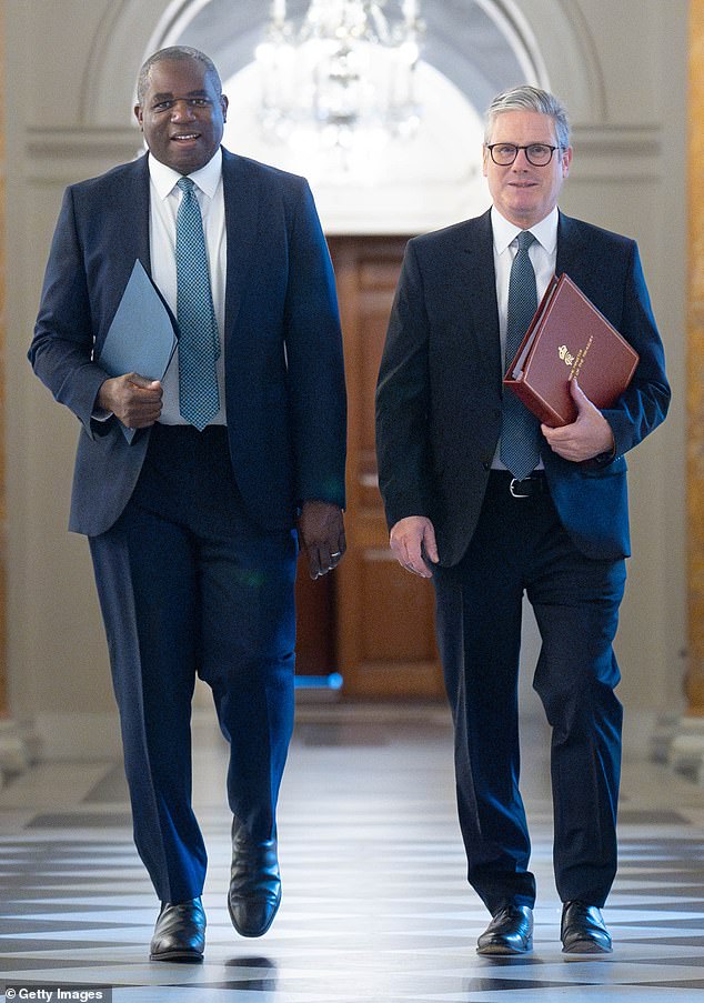 Sir Keir Starmer (right) and Foreign Secretary David Lammy (left) at the British Ambassador's Residence in Washington ahead of a meeting with US President Joe Biden on September 13