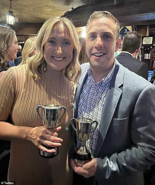 The award-winning reporter (pictured with journalist Lauren Wood) has been mourned by fellow journalists and some of the biggest names in Australian sport.