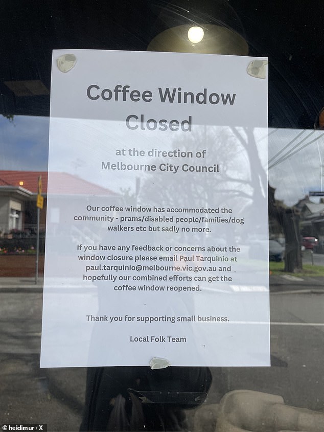 Melbourne City Council came with a strange order for Benson to close a business that was 