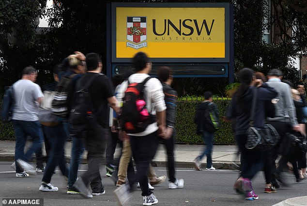 International students, classified as long-term arrivals, make up the majority of immigration to Australia (pictured is the University of New South Wales)