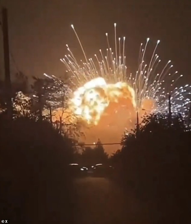 Apocalyptic explosions ripped through two huge Russian missile and ammunition depots over the weekend