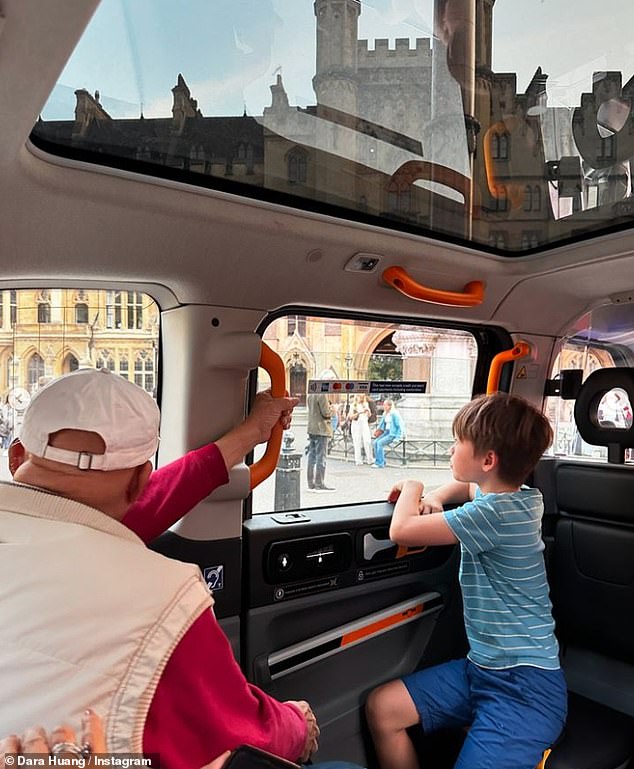 In one photograph, Wolfie can be seen looking out at the passing landscape while riding in a taxi with his grandfather.