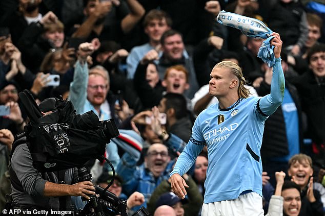 The Norwegian's goal was his 100th Premier League strike in just his 105th appearance for City.