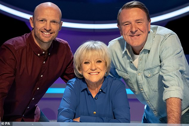 It has also been claimed that Question of Sport has lost millions of viewers since Sue Barker stepped down as presenter and was replaced by Paddy in 2021 (Sue pictured with captains Matt Dawson and Phil Tufnell).