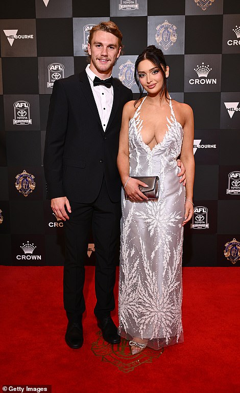 Jason Horne-Francis of Port Adelaide Power and his partner Isabella Cavallaro