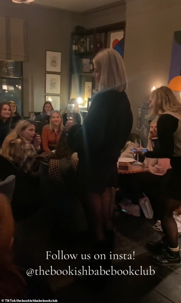 The popularity of a book on TikTok can now be decisive depending on the number of sales it achieves (pictured: an author speaks during The Bookish Babe Book Club event)