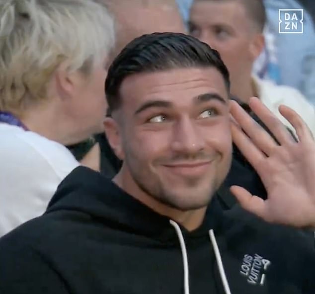 Tommy was stunned in front of the 95,000 fans who attended the IBF world heavyweight title fight between Anthony Joshua and Daniel Dubois on Saturday, but thankfully he saw the funny side.