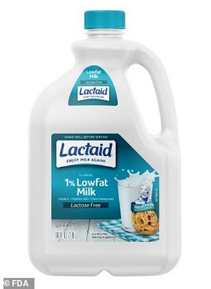 Lactaid 1% milk (above) is among the products included in the recall.