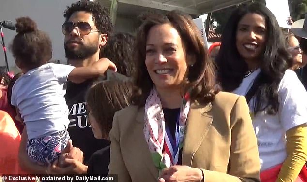 Kamala Harris marches and protests against deportation alongside actor Jussie Smollett