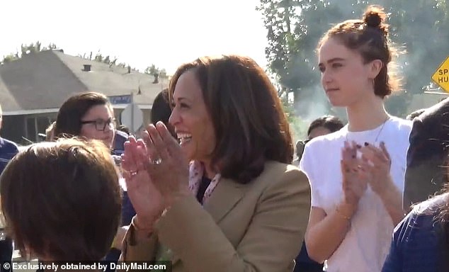 Kamala Harris sings against deportation with husband Doug and stepdaughter Ella Emhoff