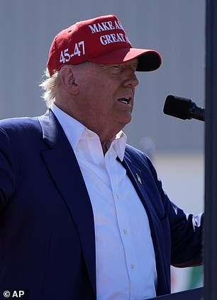 Former President Donald Trump in Wilmington, North Carolina, on September 21