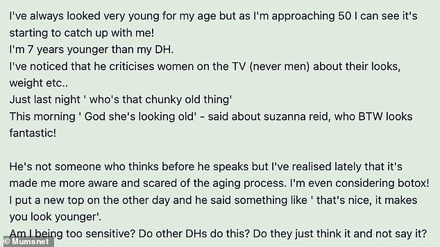 In an interview with the British parenting platform, the woman explained that her 57-year-old partner only 