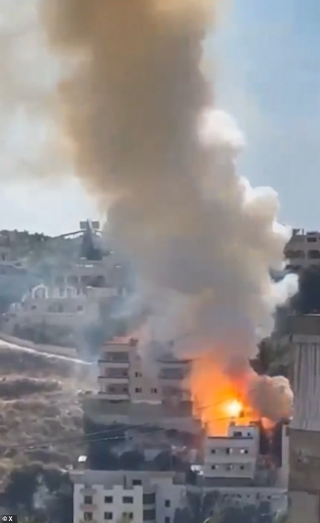 A video shows the aftermath of an Israeli attack in Lebanon on Monday