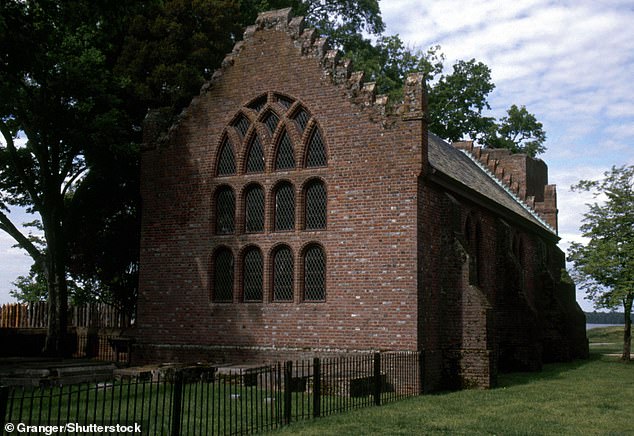 The tombstone was placed in the church in 1617. The church has been rebuilt several times.